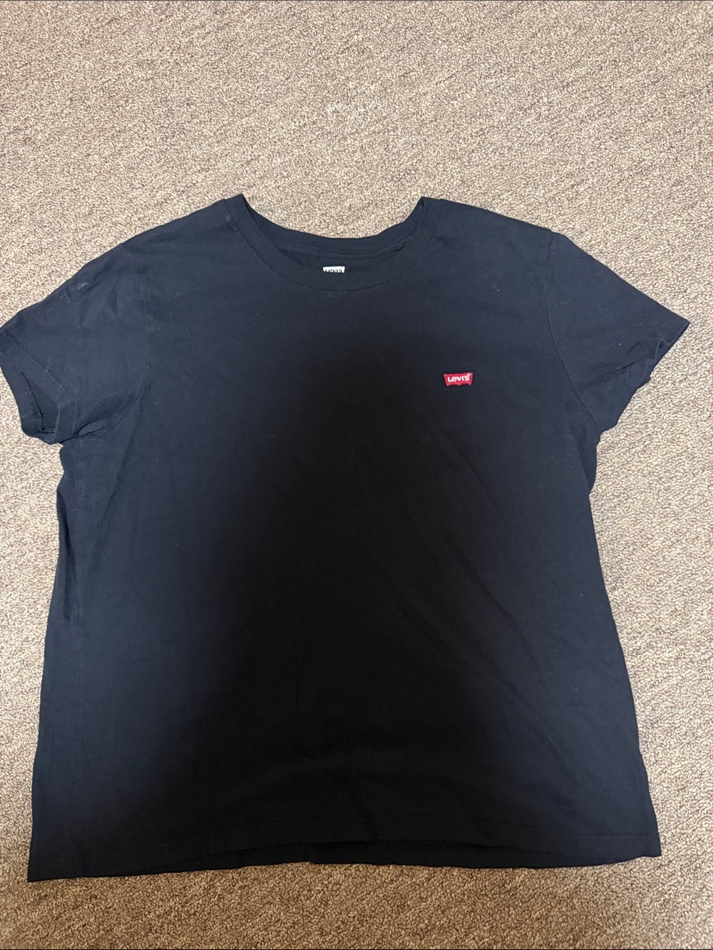 Levi's Black Tee with Red Logo Patch
